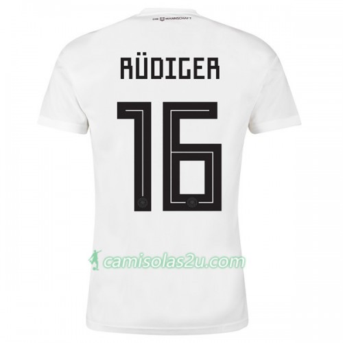 Camisolas de Futebol Alemanha Rudiger 16 Equipamento Principal Copa do Mundo 2018 Manga Curta Camisolas de Futebol Alemanha Rudiger 16 Equipamento Principal Copa do Mundo 2018 Manga Curta